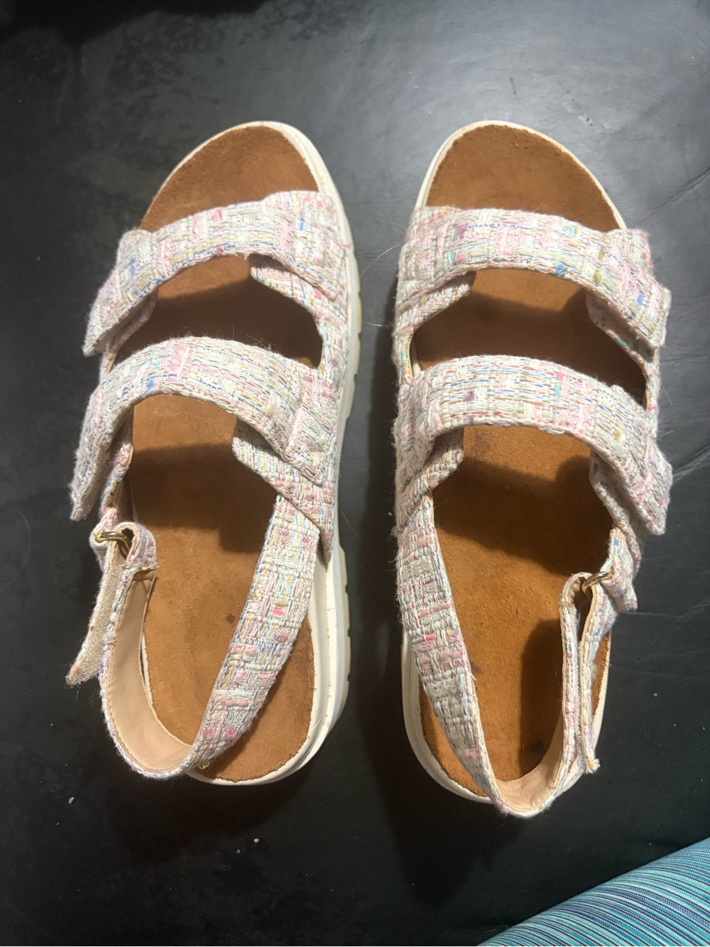 Vionic Marselle Pastel Tweed Multi-Strap Sandals